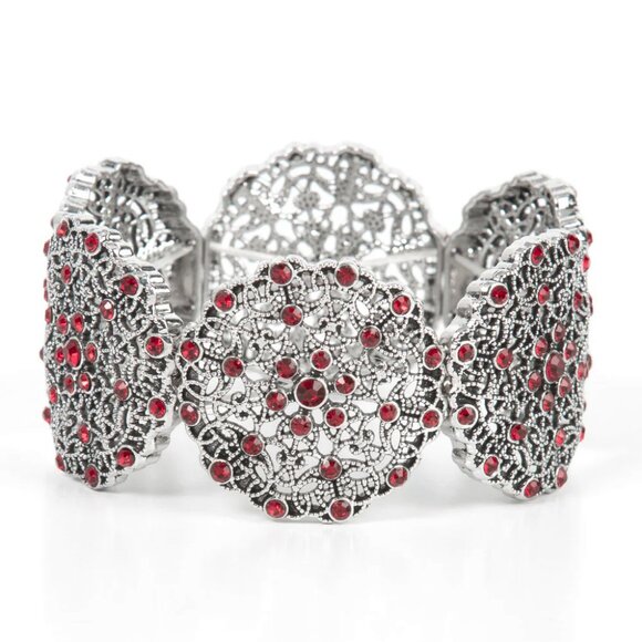 Paparazzi Jewelry Accessories - All in the Details - Red Bracelet - Vintage - Picture 2 of 4